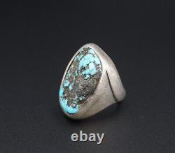 Vintage 1950s Navajo Sterling Silver Turquoise Ring Size 9 1.1 RS3109