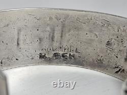 Vintage 1970s Navajo Native American Sterling Silver 925 Bracelet Turquoise Cuff