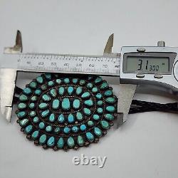 Vintage American Indian Navajo Victor Moses Begay Sterling Turquoise Bolo Tie
