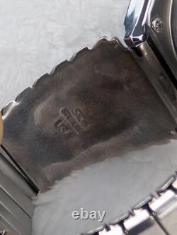 Vintage Casio A158W Native American Navajo Watch STC Sterling Black Onyx Bands