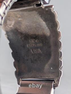 Vintage Casio A158W Native American Navajo Watch STC Sterling Black Onyx Bands