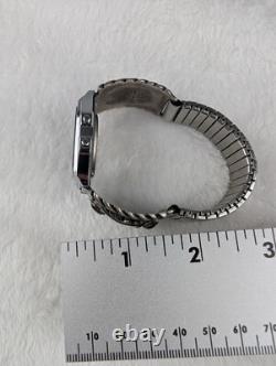 Vintage Casio A158W Native American Navajo Watch STC Sterling Black Onyx Bands