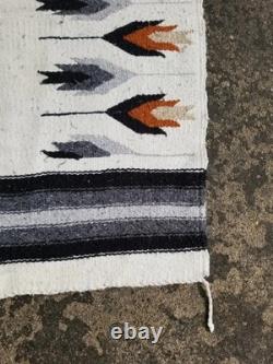 Vintage Handmade Native American Navajo Arrows Wool Multi Rug 3.2x2.4 ft