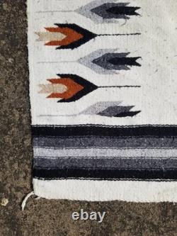 Vintage Handmade Native American Navajo Arrows Wool Multi Rug 3.2x2.4 ft