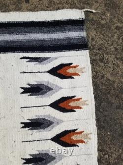 Vintage Handmade Native American Navajo Arrows Wool Multi Rug 3.2x2.4 ft