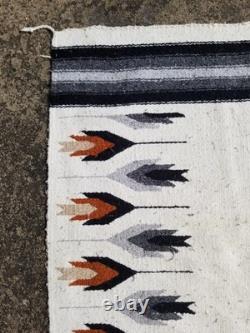 Vintage Handmade Native American Navajo Arrows Wool Multi Rug 3.2x2.4 ft