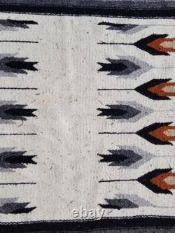 Vintage Handmade Native American Navajo Arrows Wool Multi Rug 3.2x2.4 ft