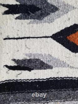 Vintage Handmade Native American Navajo Arrows Wool Multi Rug 3.2x2.4 ft