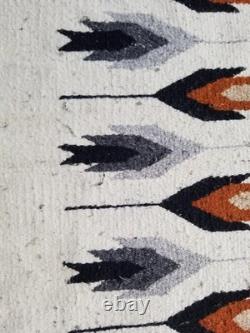 Vintage Handmade Native American Navajo Arrows Wool Multi Rug 3.2x2.4 ft