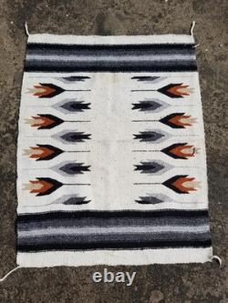 Vintage Handmade Native American Navajo Arrows Wool Multi Rug 3.2x2.4 ft
