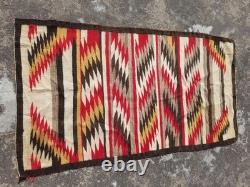 Vintage Handmade Native American Navajo Eye Dazzler Wool Multicolor Rug 5.3x2.9f