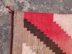 Vintage Handmade Native American Navajo Ganado Multicolor Wool Rug 4.7x2.6ft
