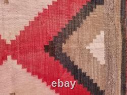 Vintage Handmade Native American Navajo Ganado Multicolor Wool Rug 4.7x2.6ft