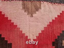 Vintage Handmade Native American Navajo Ganado Multicolor Wool Rug 4.7x2.6ft