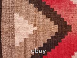 Vintage Handmade Native American Navajo Ganado Multicolor Wool Rug 4.7x2.6ft