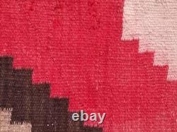 Vintage Handmade Native American Navajo Ganado Multicolor Wool Rug 4.7x2.6ft