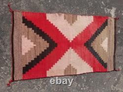 Vintage Handmade Native American Navajo Ganado Multicolor Wool Rug 4.7x2.6ft