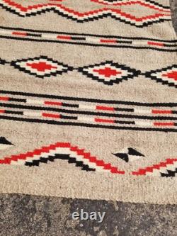Vintage Handmade Native American Navajo Storm Wool Multi Kilim 4.9x2.3 ft