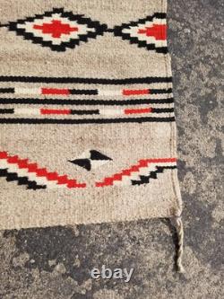 Vintage Handmade Native American Navajo Storm Wool Multi Kilim 4.9x2.3 ft
