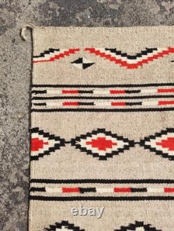 Vintage Handmade Native American Navajo Storm Wool Multi Kilim 4.9x2.3 ft