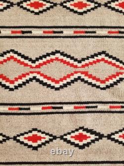 Vintage Handmade Native American Navajo Storm Wool Multi Kilim 4.9x2.3 ft
