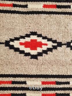 Vintage Handmade Native American Navajo Storm Wool Multi Kilim 4.9x2.3 ft