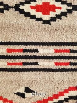 Vintage Handmade Native American Navajo Storm Wool Multi Kilim 4.9x2.3 ft