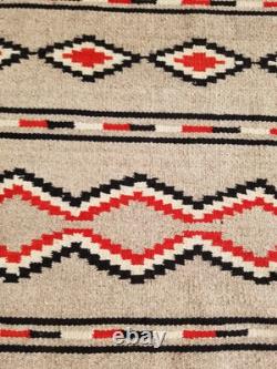 Vintage Handmade Native American Navajo Storm Wool Multi Kilim 4.9x2.3 ft