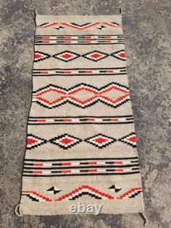 Vintage Handmade Native American Navajo Storm Wool Multi Kilim 4.9x2.3 ft