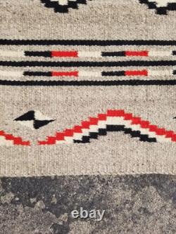Vintage Handmade Native American Navajo Storm Wool Multi Kilim 4.9x2.3 ft