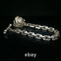 Vintage Indian Navajo Indigenous Antique Collection tiger Silver Bracelet 360656