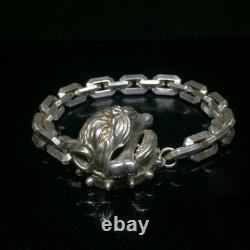 Vintage Indian Navajo Indigenous Antique Collection tiger Silver Bracelet 360656