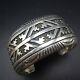 Vintage Navajo Sterling Silver Overlay Cuff Bracelet By Tommy And Rosita Singer
