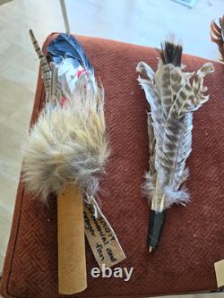 Vintage Native American Ceremonial Fan, Large Smudging Prayer Feather Fan