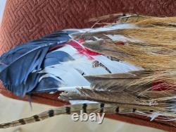 Vintage Native American Ceremonial Fan, Large Smudging Prayer Feather Fan