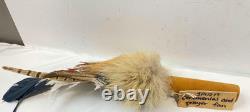 Vintage Native American Ceremonial Fan, Large Smudging Prayer Feather Fan