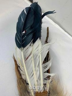 Vintage Native American Ceremonial Fan, Large Smudging Prayer Feather Fan