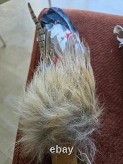 Vintage Native American Ceremonial Fan, Large Smudging Prayer Feather Fan