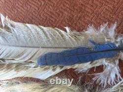 Vintage Native American Ceremonial Fan, Large Smudging Prayer Feather Fan