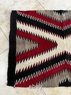 Vintage Native American Indian Navajo Wool Rug Approx 26x40 GEOMETRIC