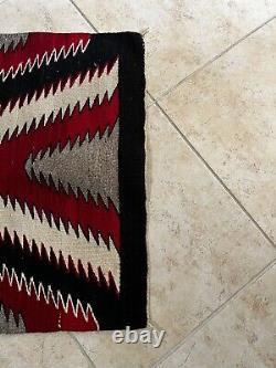 Vintage Native American Indian Navajo Wool Rug Approx 26x40 GEOMETRIC