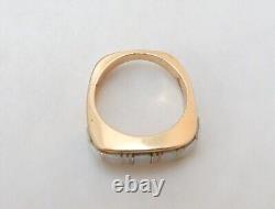 Vintage Native American Navajo 14k Gold Opal Inlay Band Ring