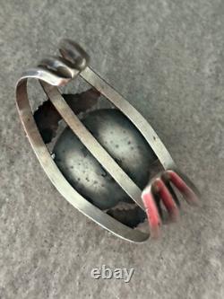 Vintage Native American Navajo BIG MORENCI Turquoise CARINATED Sterling Bracelet