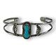 Vintage Native American Navajo Carved Turquoise Peanut Sterling Cuff Bracelet