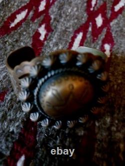 Vintage Native American Navajo Copper Cuff Fred Harvy Era Really Fine