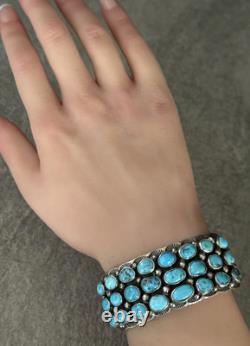 Vintage Native American Navajo Daniel J. Martinez Turquoise StrlngSilver Bracelet