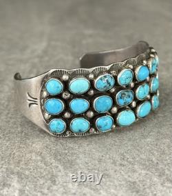 Vintage Native American Navajo Daniel J. Martinez Turquoise StrlngSilver Bracelet