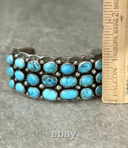 Vintage Native American Navajo Daniel J. Martinez Turquoise StrlngSilver Bracelet