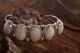 Vintage Native American Navajo Genuine Moonstone & Silver Cuff Bracelet! Mint