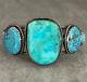 Vintage Native American Navajo Huge Turquoise Sterling Silver Xl Bracelet 107+g